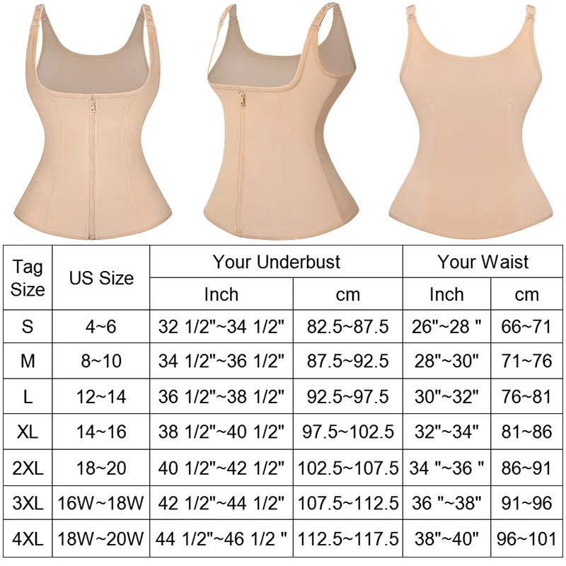 Women Shapewear Waist Trainer Underbust Cincher Corset Vest Tummy Control Neoprene Body Shaper Back Support Girdle Shapewear