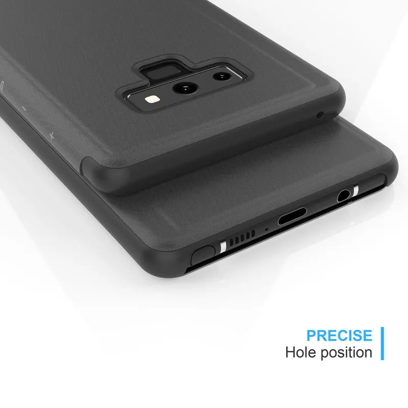 Умный зеркальный флип чехол для Samsung Galaxy S8 S9 Plus S10 Note 9 A6 A8 J4 J6 2018 Huawei P20 Mate 20 Lite