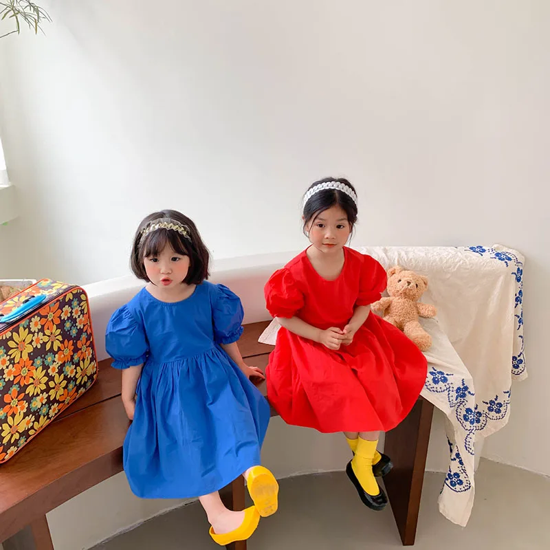 

2021 летняя одежда для девочек, платье для девочек с открытой спиной, платье с пышными рукавами и сердечками, костюм для маленьких девочек