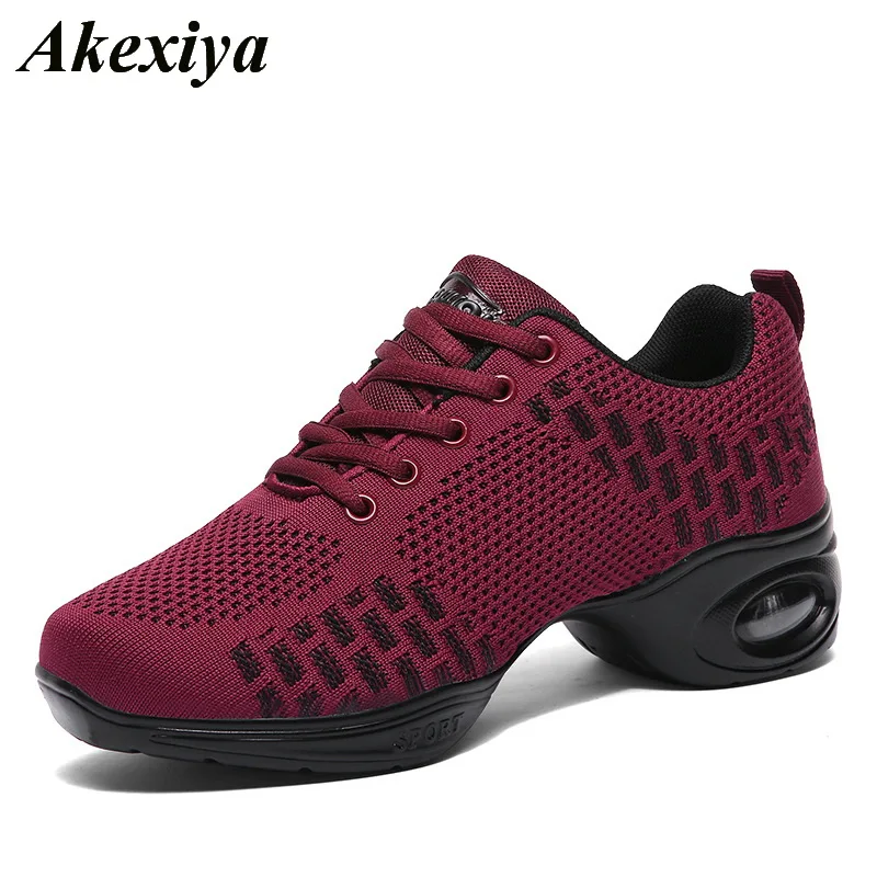 2019 кроссовки танцевальная обувь для женщин летающие тканые сетчатые удобные