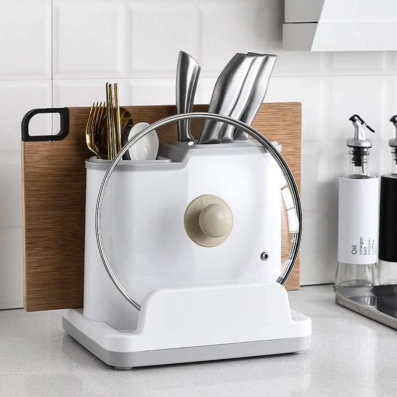 

Держатель для палочек и посуды, держатель для крышки кастрюли, кухонная коробка для хранения, аксессуары для кухни, настольный органайзер, к...