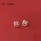 Ла Monada зодиака корова, бык, серьги со шпилькой, для Для женщин серебро 925 минималистский Тонкий Для женщин серьги ювелирных изделий серьги-гвоздики 925 серебро