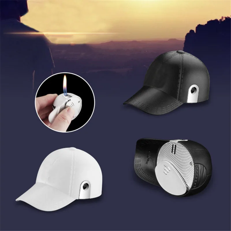 Креативная модель колпачка газовая зажигалка с красным пламенем портативный