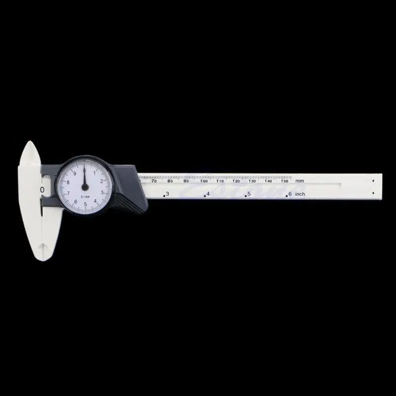 

150mm 6inch Dial Caliper Plastic Vernier Caliper 4Way Gauge Micrometer 0.1mm