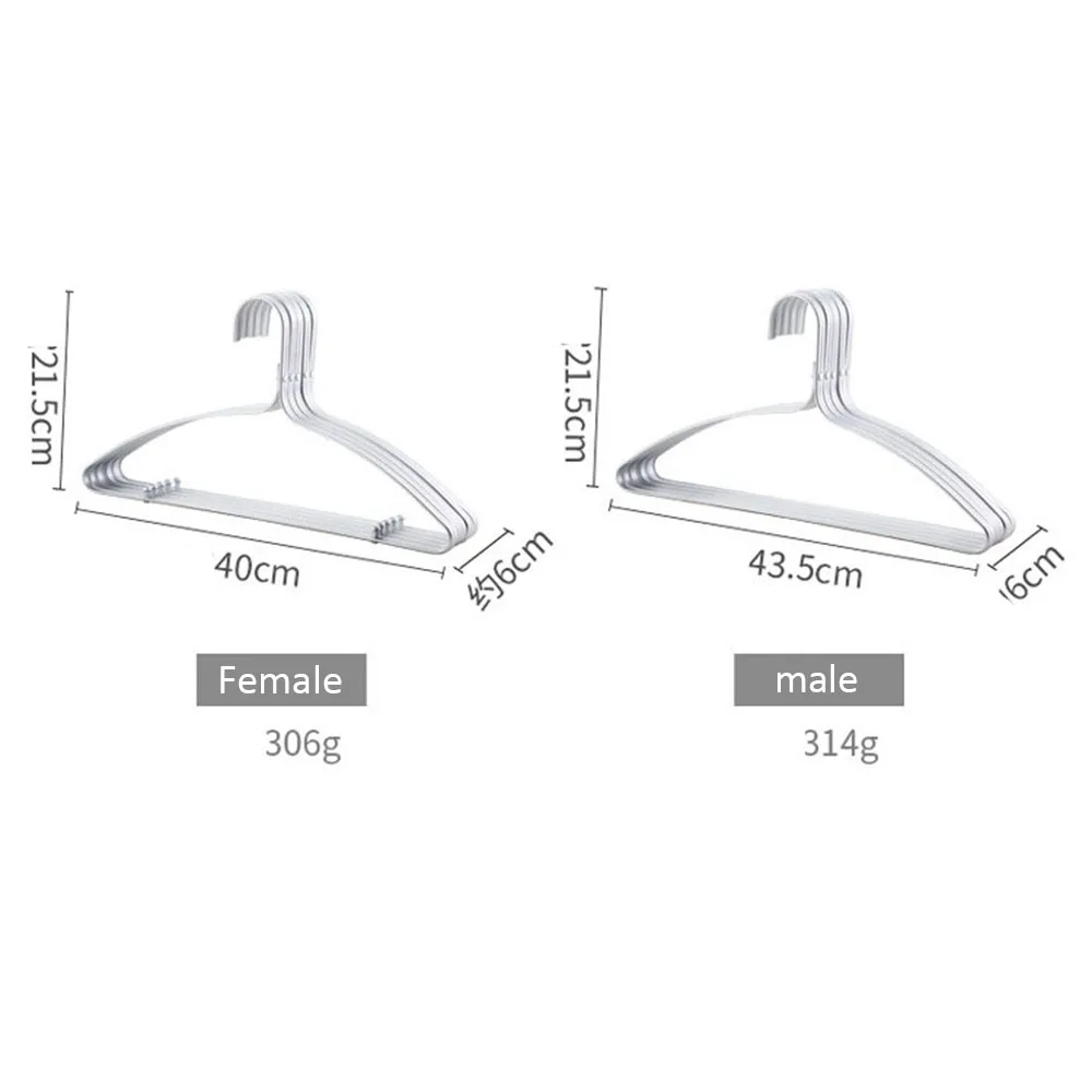 

5Pcs Anti-skid Strong Clothes Hanger Top Quality Clothes Hanger Aluminum Alloy Windproof Home Bedroom Storage Hanger Dropship
