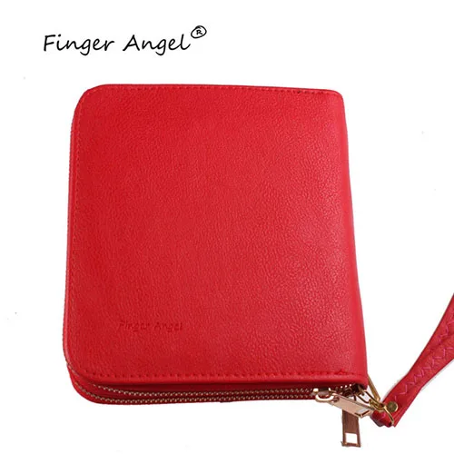 Finger Angel 192 слотов 6 цветов пластины для штамповки ногтей двойная молния Чехлы для ногтей трафарет держатель маникюрный шаблон Oragnizer - Цвет: Red