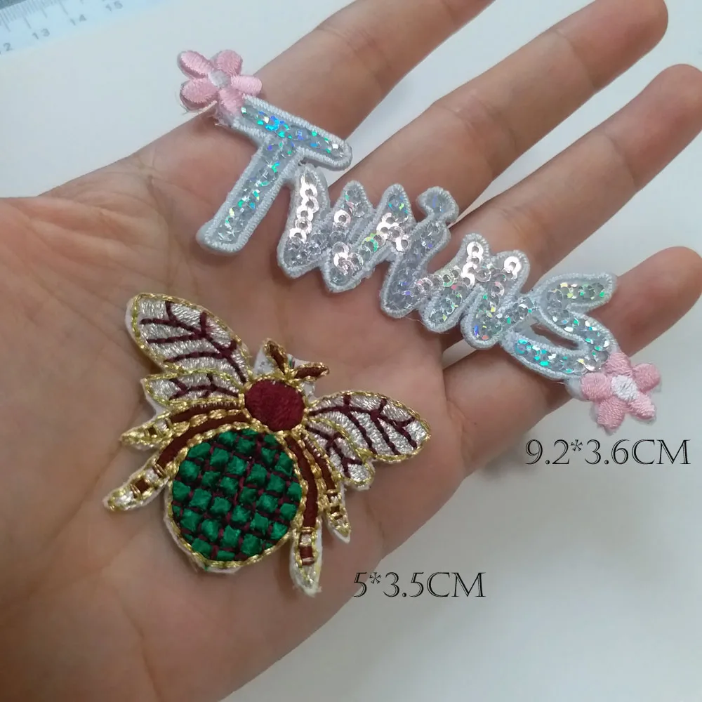 Модные железные нашивки для одежды с вышитыми надписями и аппликацией в виде