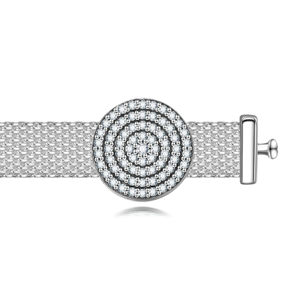 Devolove Мода 925 стерлингового серебра Очаровательные Круглые паве очаровательные