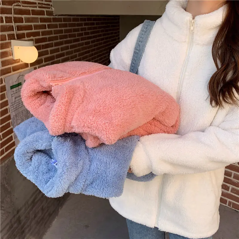 

Cashmere thickened lamb wool coat for women's winter 2020 new student's loose hairy cotton coat