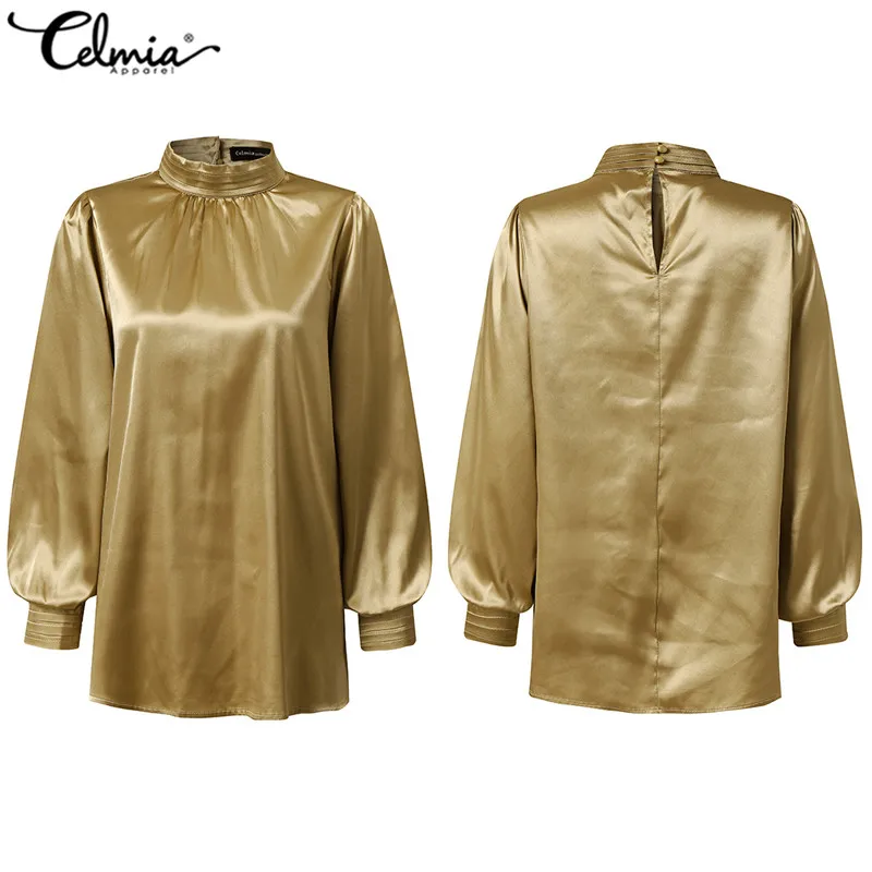 Атласная туника с высоким воротником |