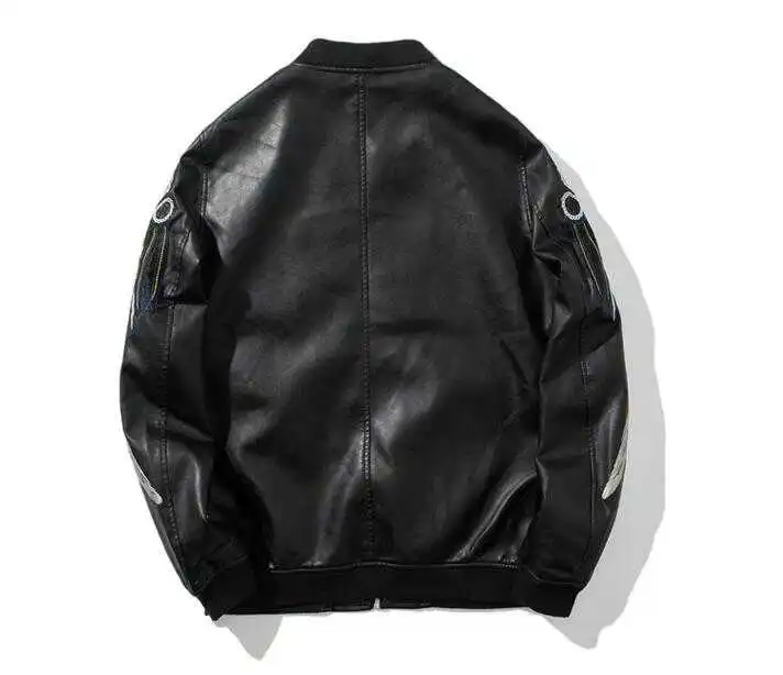 

Hete Herfst Nieuwe Mannen Hoge Kwaliteit Pu Jas Motorfiets Slanke Koreaanse Jeugd Tij Mode Borduren Vlucht Kleding Jassen M-3XL