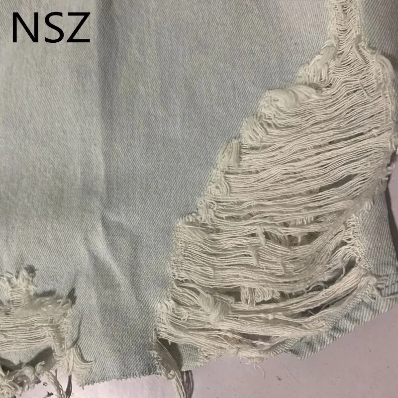 NSZ Женская свободная Джинсовая блузка рваные джинсы рубашка нерегулярная Форма