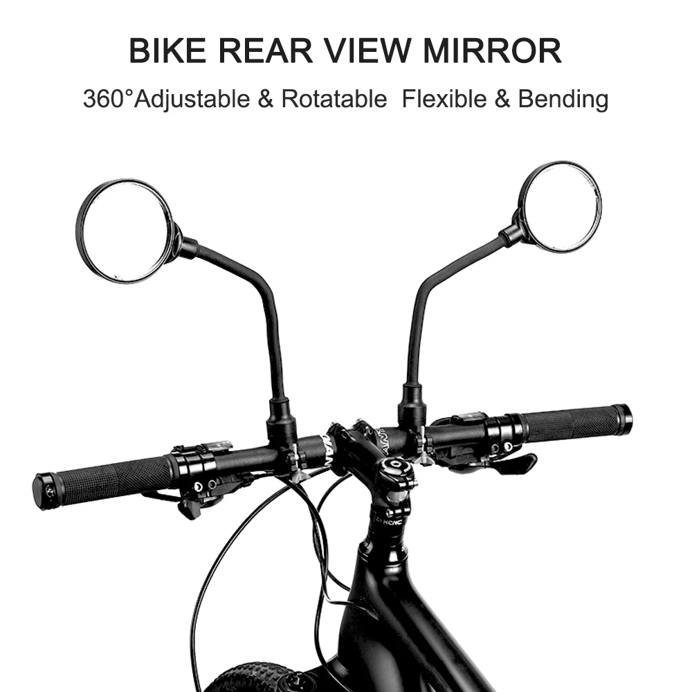 

1PCS Handlebar Mount 360 Bending Wide Angle Rear View Mirror for Mountain Road Bike