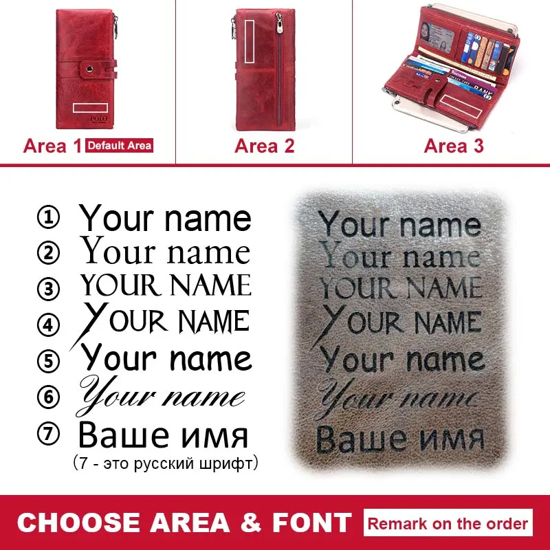 Бесплатная гравировка женские кошельки и женский клатч портмоне из натуральной