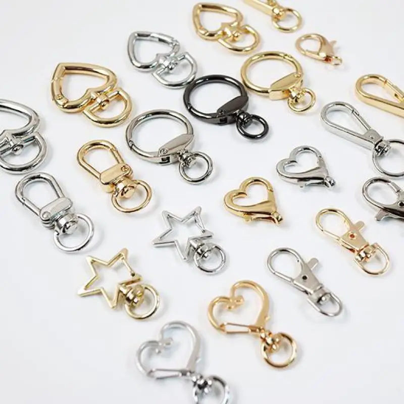 Multi-function Lobster Clasp Dog Chain Key Chains Bag Hanging Buckle Love Heart Five Pointed Star Jewelry Accessories Components | Украшения