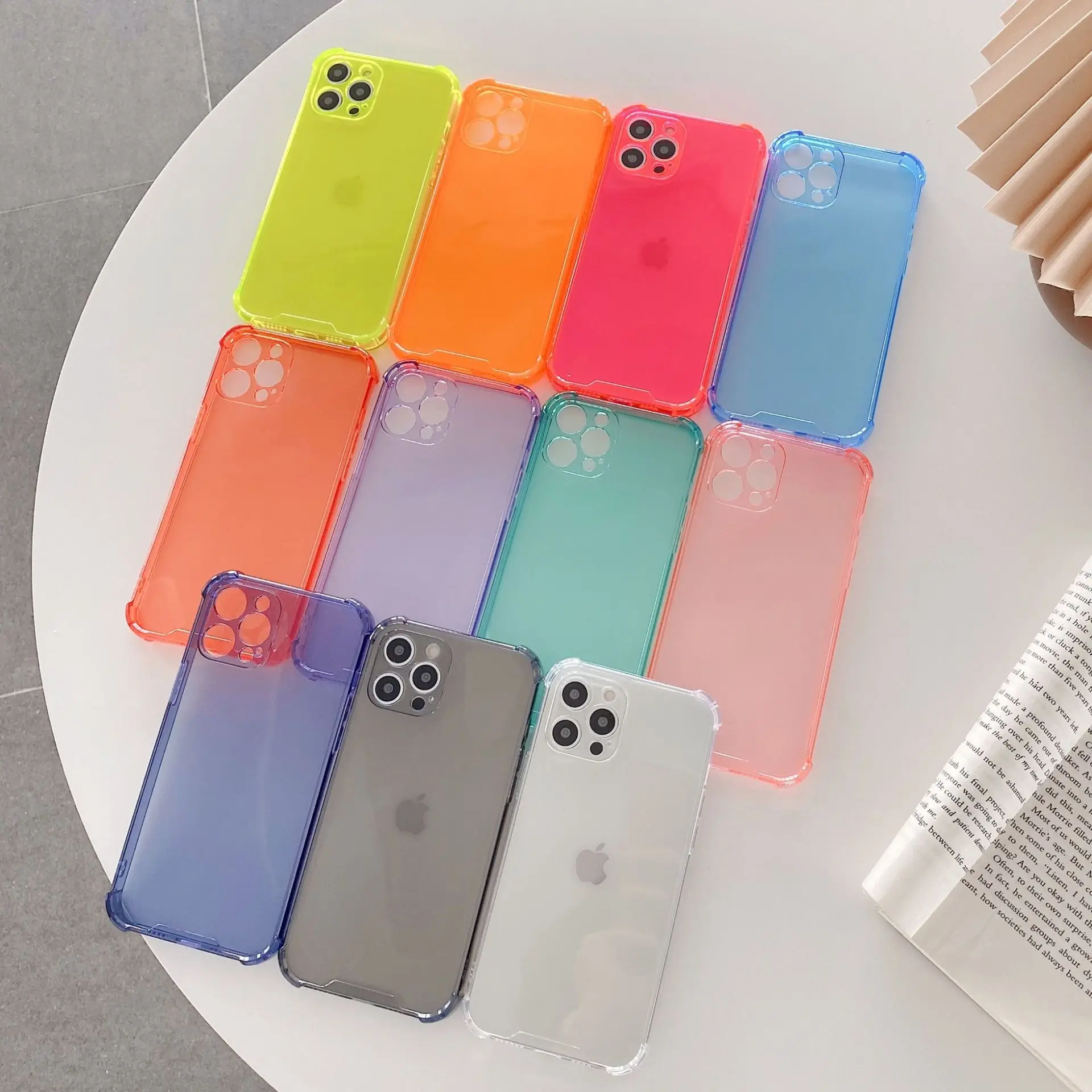 

Retro sweet jelly fruit Mint Green transparent Phone Case For iPhone 11 12 Pro Max Xs Max XR XS 7 8 Plus X 7Plus case Cute Cover