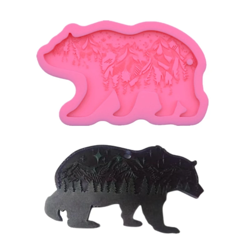 

Epoxy Resin Mold Forest Bear Keychain Silicone Mould DIY Crafts Polymer Clay Jewelry Making Tool