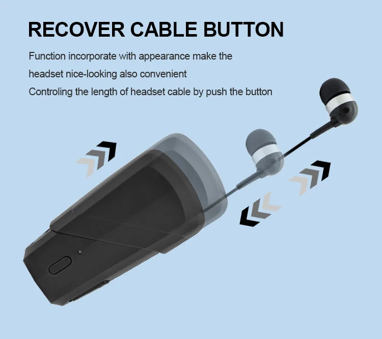 Беспроводные Bluetooth-наушники F902 с выдвижным креплением | Электроника