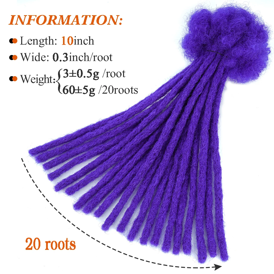 

10Inch 40 100 Piece Bulk Afro Handmade Dread Loc Extensions 100% Human Hair For Men And Women Ombre Braiding Youngther