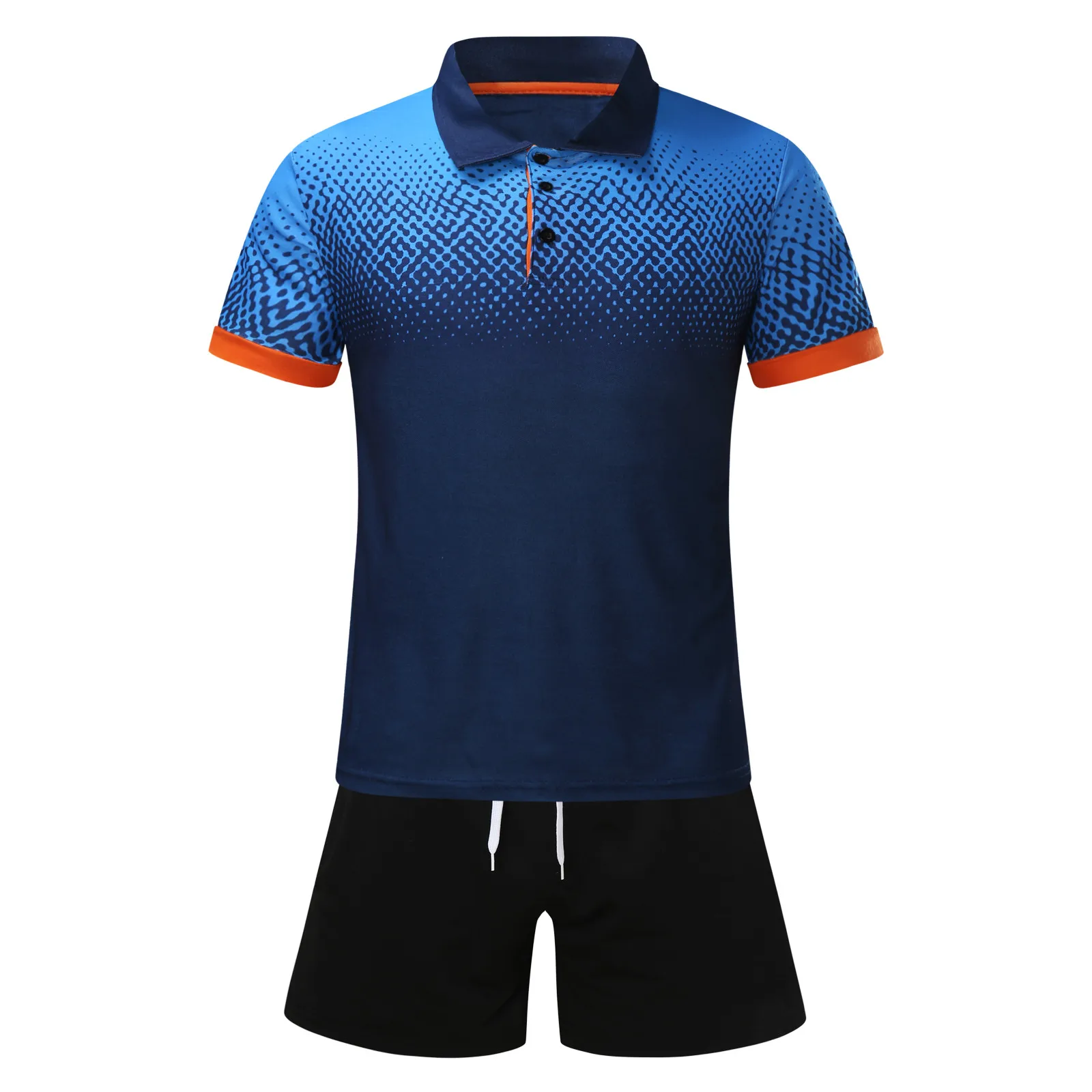 

Men's Summer 2-piece Beach Print Lapel Short-sleeved Shirt And Short Pants Suit