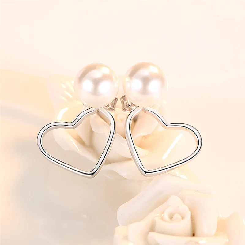 Модные жемчужные серьги в форме сердца для женщин ювелирные изделия