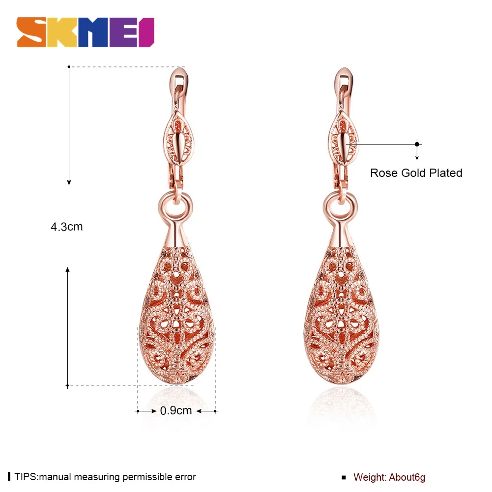 

SKMEI Women Drop Stud Earrings Luxury Brand Eardrops Female Earring Jewerly Luxury Accessories E112