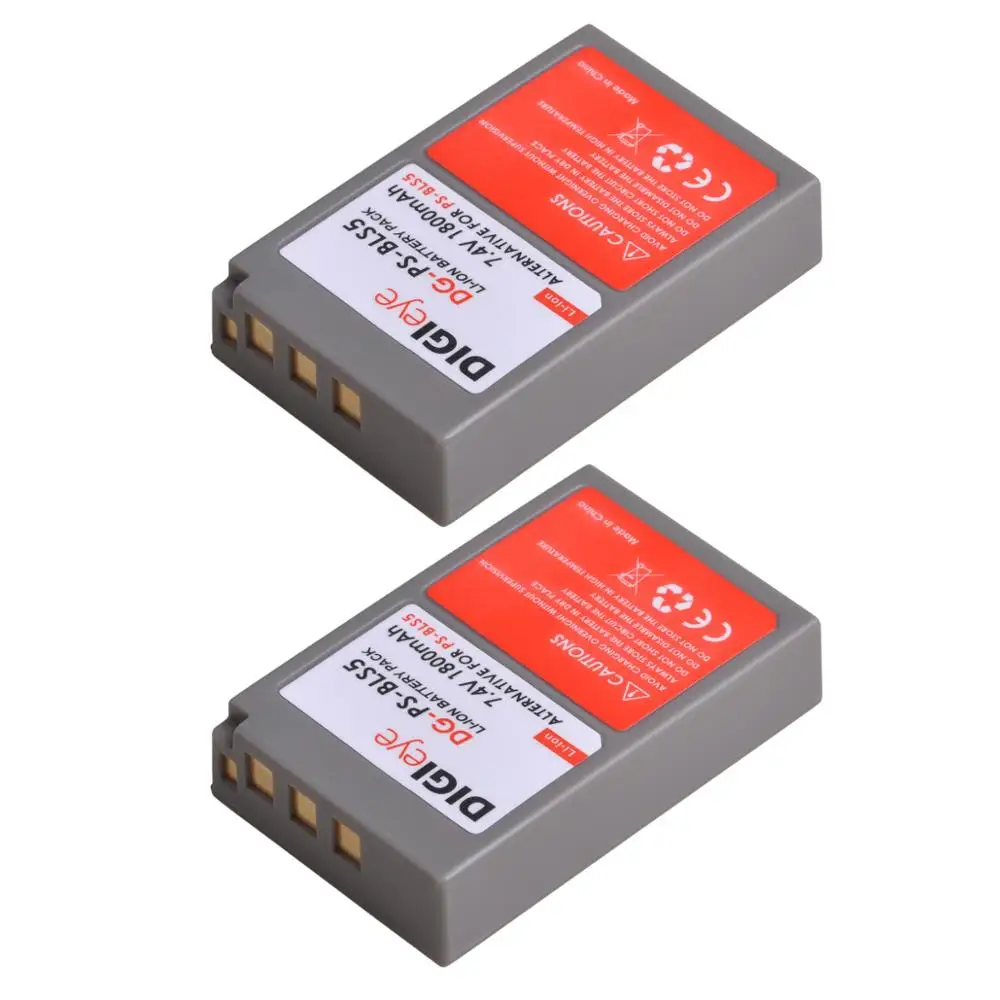 2 Pcs PS-BLS5 BLS5 BLS50 Battery for Olympus OM-D E-M10, Pen E-PL2, E-PL5, E-PL6, E-PL7, E-PM2, Stylus 1