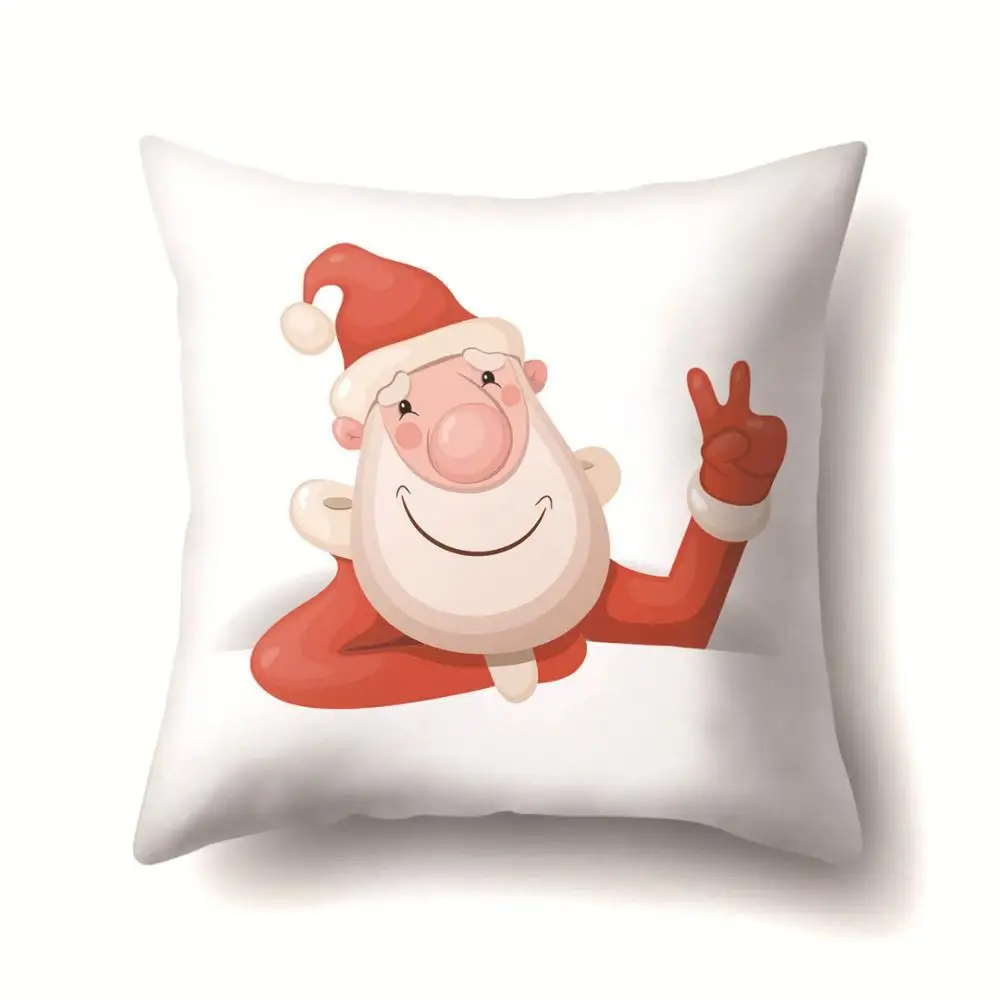 2BZ-40543-297 1Pcs Santa Pattern Christmas Cushion Cover 45*45 Decorative Throw Pillow Xmas New Year Home Decor Polyester Pillowcase 40543 - Цвет: 2BZ-40543-297
