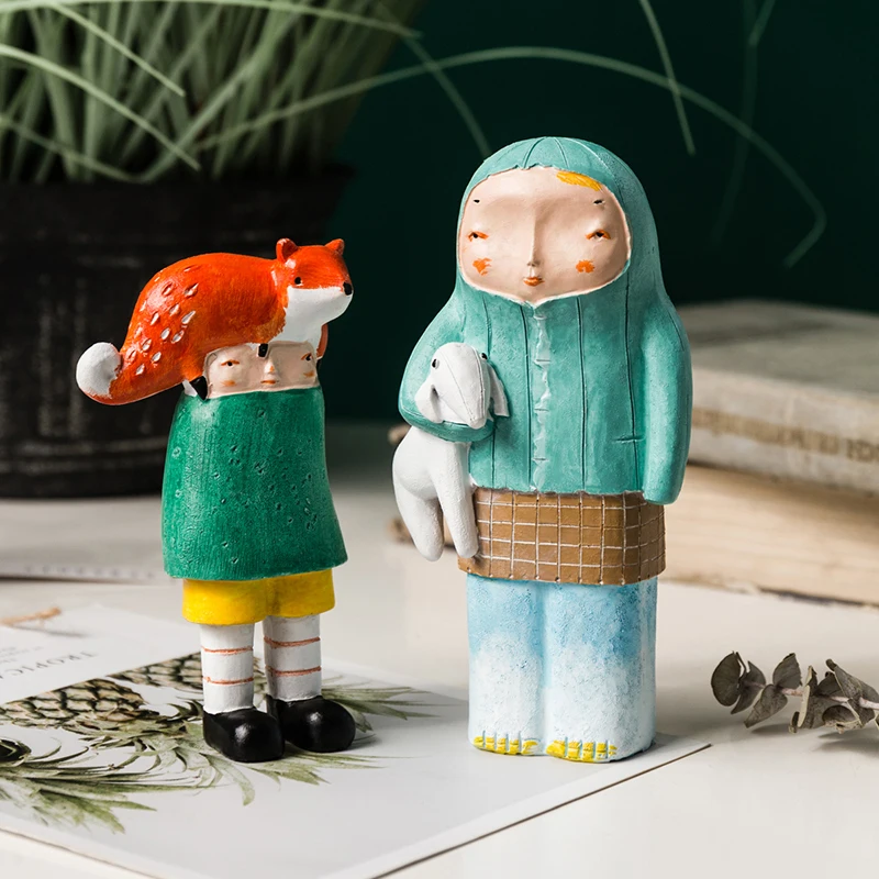 Resin Boy Home Decoration Children's Bedroom Cafe Office Personality Desktop Crafts Ornaments Children Christmas Birthday Gift