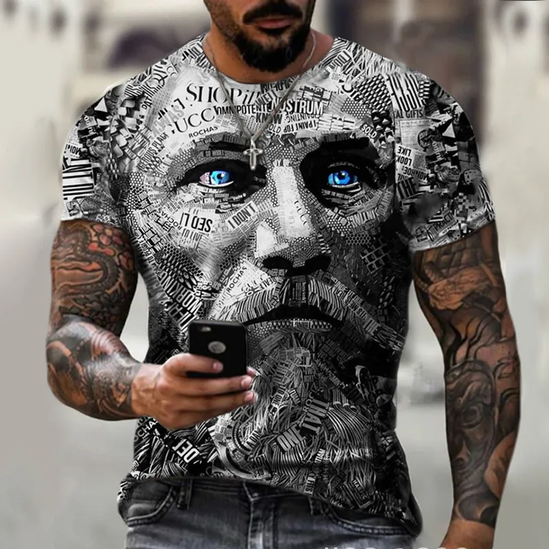 

2021 New Hot Sale 3D Printing Men's T-shirt Lion Design Short Sleeve Summer Fashion Handsome Men XXS-6XL