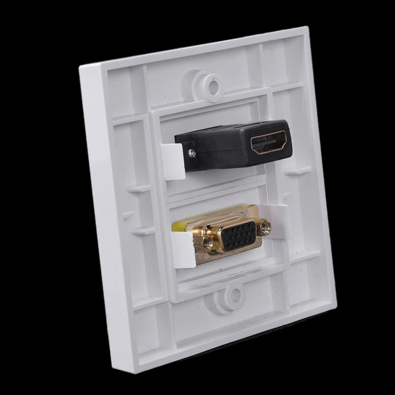 86x86 мм Настенная лицевая пластина 15 отверстий Vga розетка + Hdmi с удлиненный провод