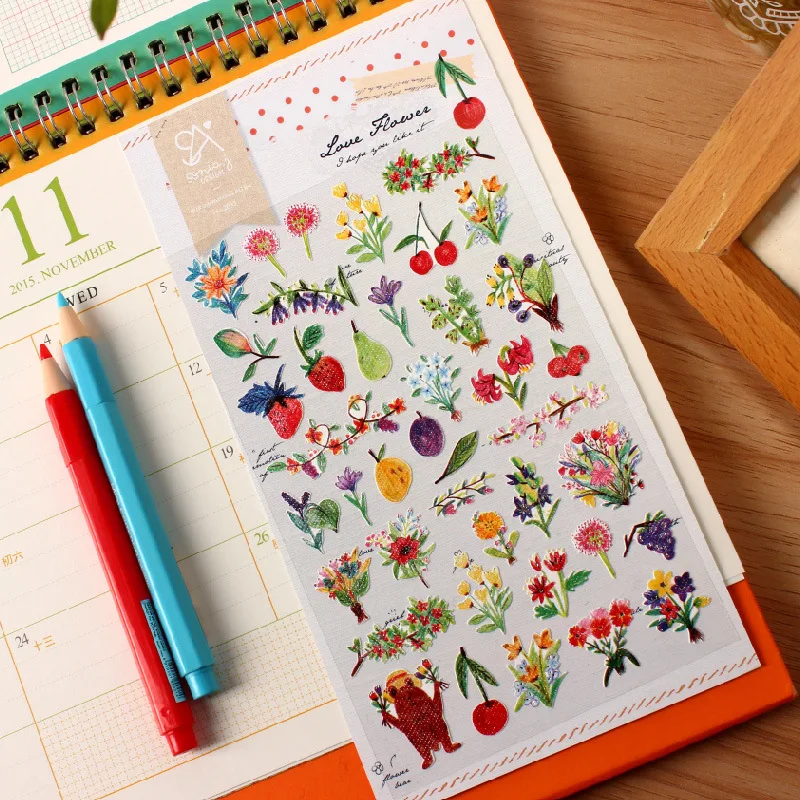 

1 pcs New Kawaii 3D Deco scrapbooking stickers/planner stickers/Decoration label/love flower /office supplies Cute stationery