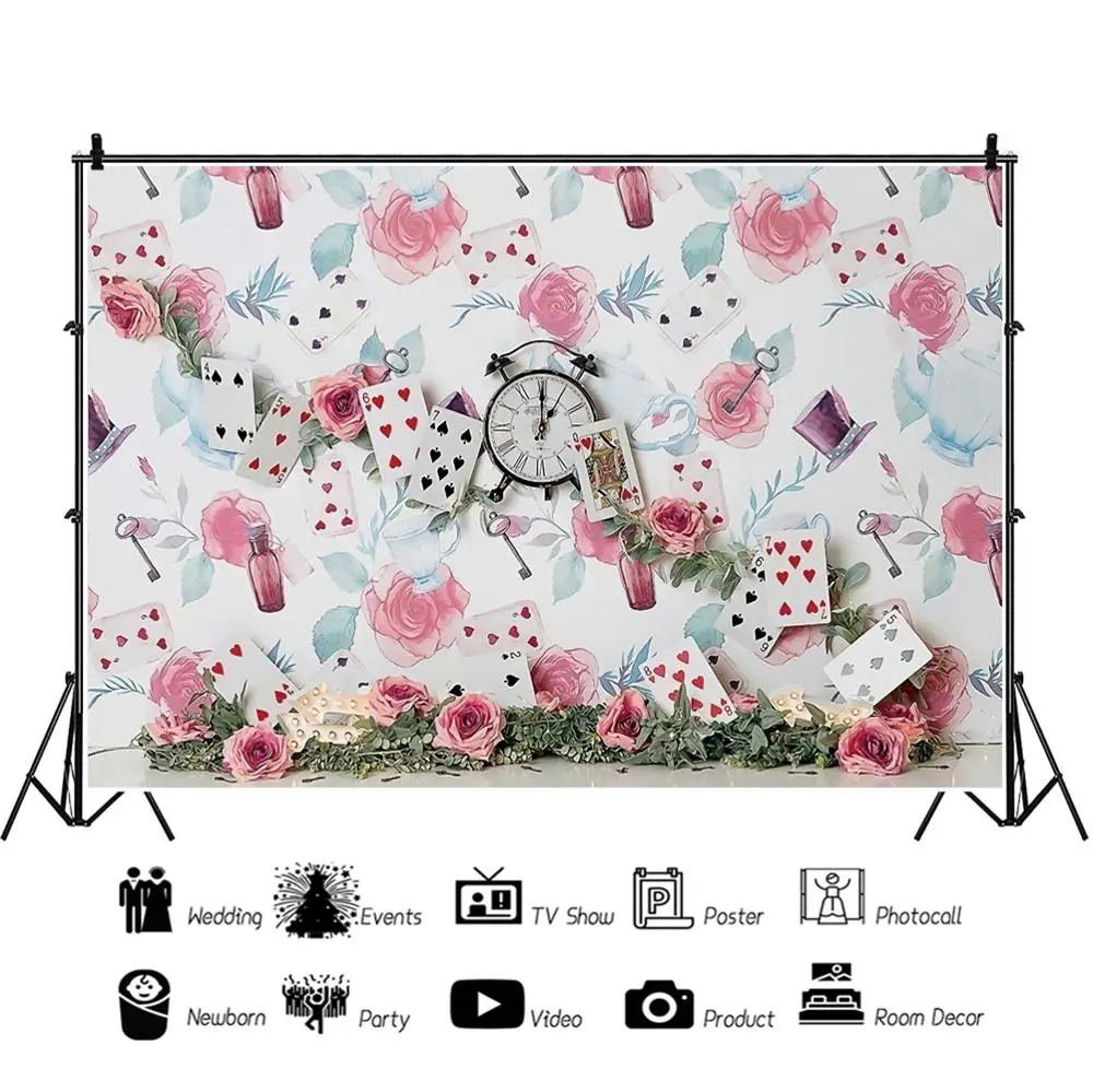 

Laeacco Simple Modern Decoration Flower Poker Impression Style Background Photo Vinyl Seamless Photography For Photo Studio