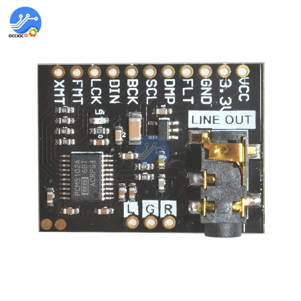 Raspberry Pi pHAT звуковая карта I2S интерфейс PCM5102 модуль DAC 24-битное звуковое воспроизведение с частотой доска с стерео Jack за ES9023 PCM1794
