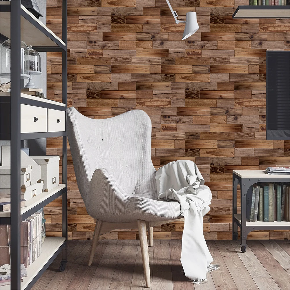 

Retro matte wood grain non-slip tile stickers home wall decoration simple stickers handmade DIY self-adhesive
