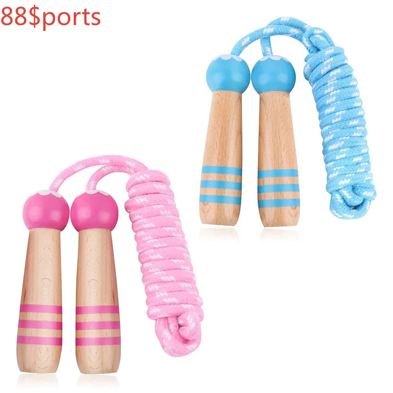 

Скакалка для детей с деревянной ручкой для бодибилдинга Регулируемая Скакалка для мальчиков и девочек оборудование для фитнеса товары для ...