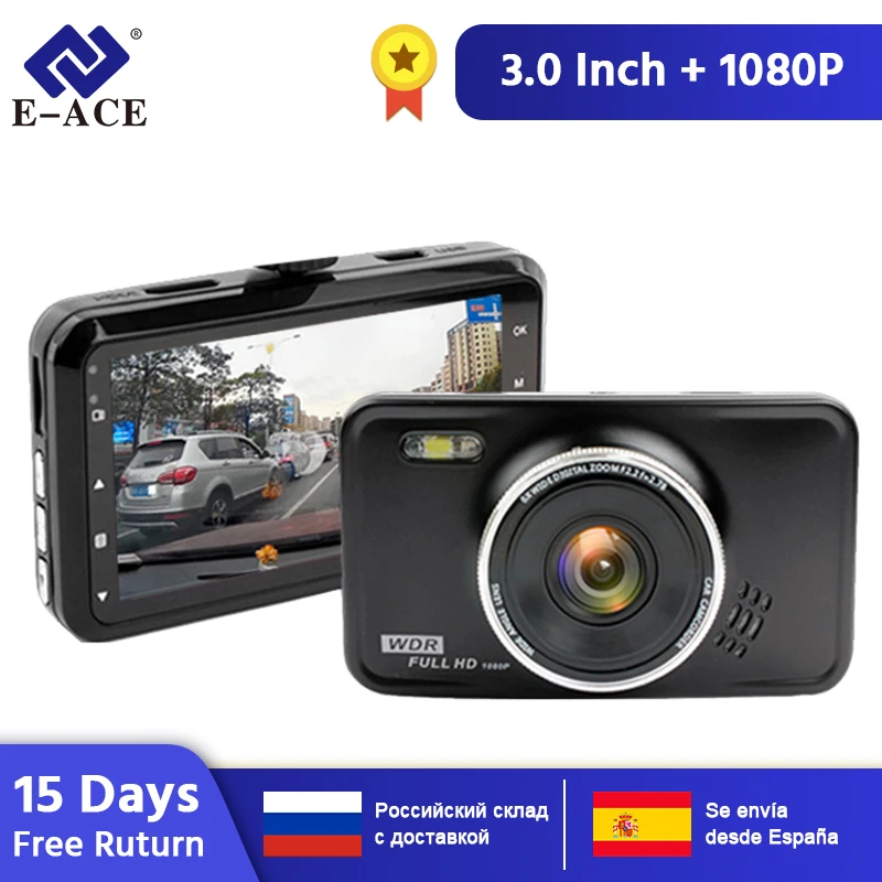 E-ACE Новатэк dashcam Автомобильный видеорегистратор авто мини Камера зеркало Ночное видение Full HD 1080 P видео Регистраторы Carcam видеокамеры Автомобильные видеорегистраторы 3.0 дюймов Автомобиль DVR Для Автомобиля