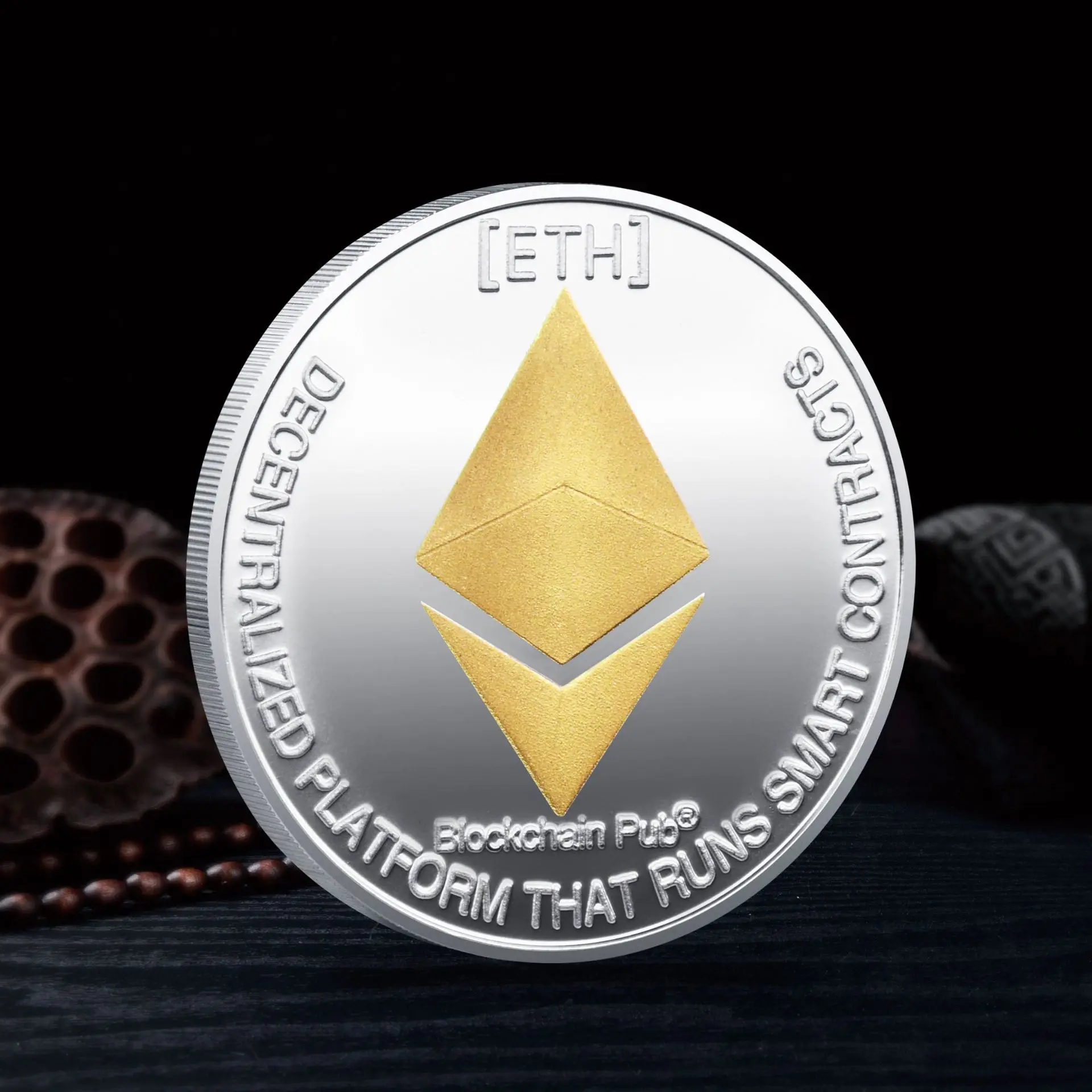 Ethereum Coin Souvenir Commemorative Silver Plated Collectibles Challenge ETH Physical Cryptocurrency Collection | Дом и сад