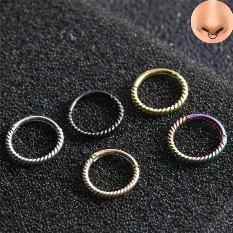 

Seamless pattern nose ring surgical steel female European and American stainless steel jewelry body piercing factory wholesale