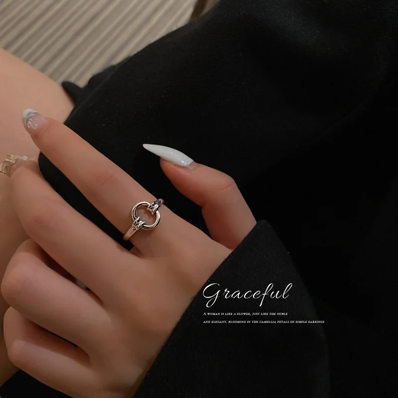

Korean Fashion Cold Wind Geometric Open Ring Adjustable Size Simple Temperament Personality Rings for Women Jewelry Wholesale