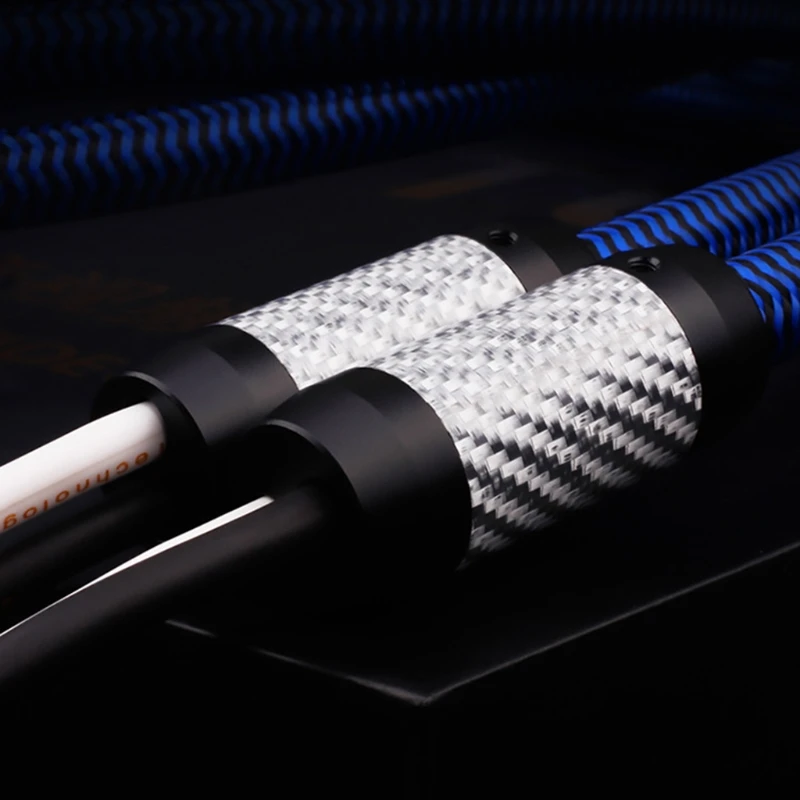 

Carbon Fiber Pants Boot Y Splitter 1 to 2 Speaker Audio Cable Wire Speaker Audio Wire Slider Plug for DIY Speaker Cable