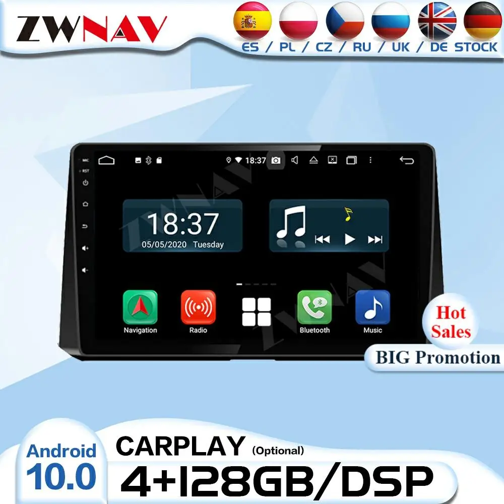

128 ГБ 2 Din DSP Carplay Android 10 радио приемник для Toyota Corolla 2019 аудио стерео видео плеер Автомобильный GPS-навигатор головное устройство