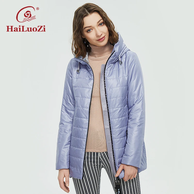 HaiLuoZi-abrigo de primavera para mujer, Parkas cortas y ajustadas de gran tamaño,...