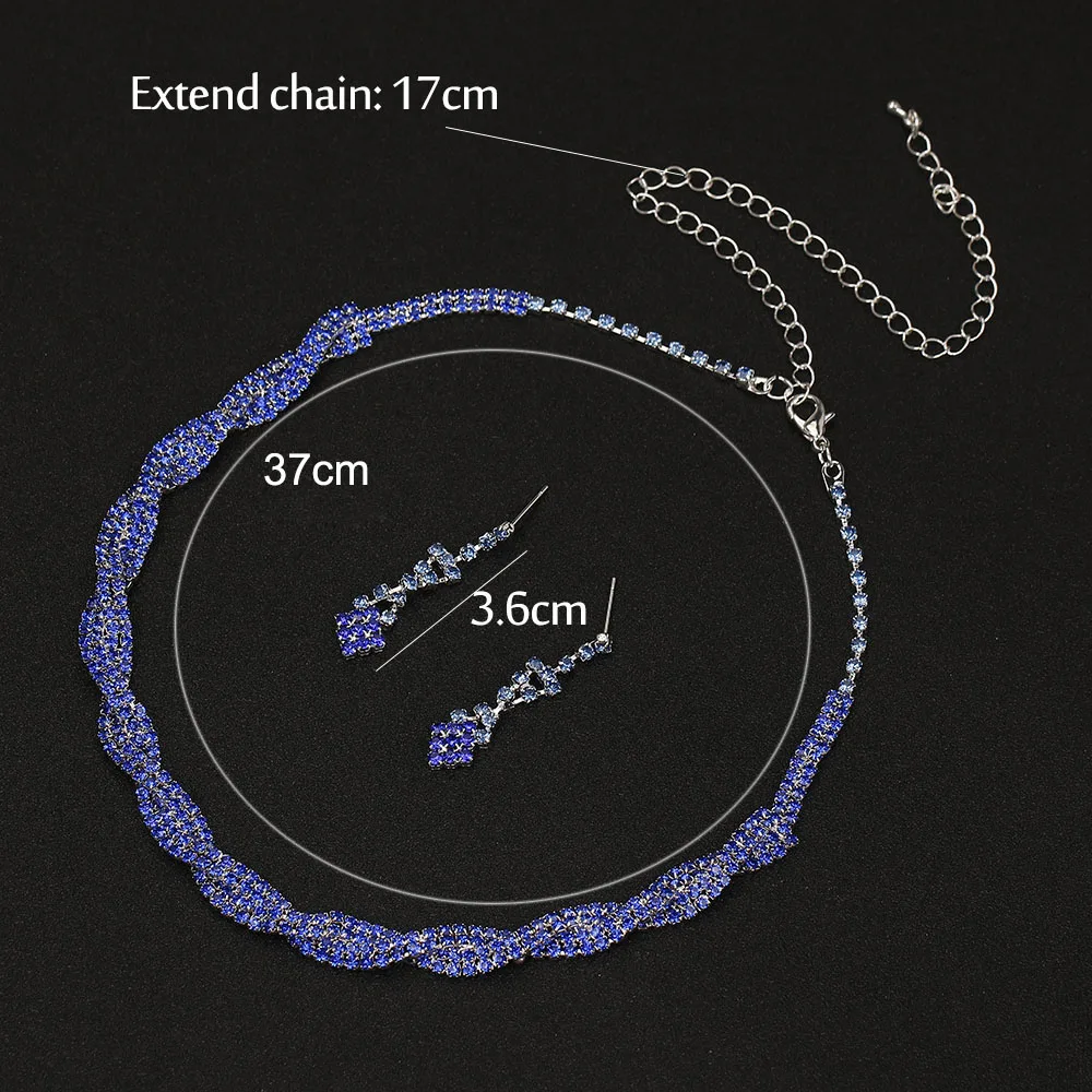 Новинка модные королевский синий кристалл извивающиеся Свадебные Ювелирные