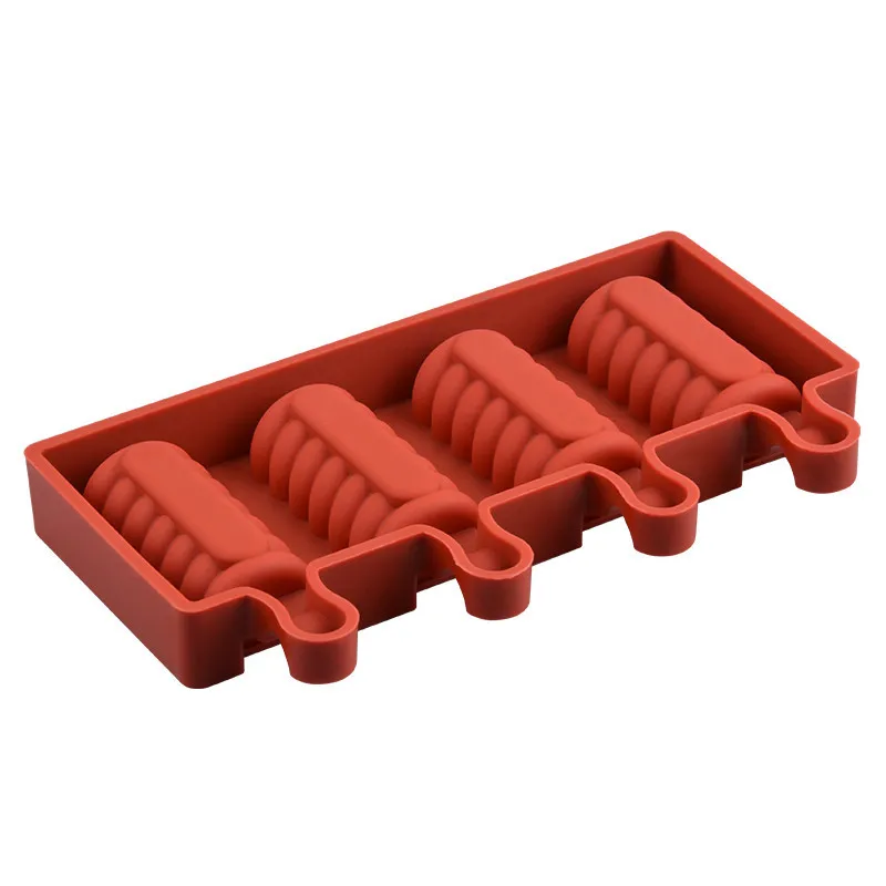 

1 PC 4-hole Ice Cream Silicone Mold DIY Popsicle Making Tool Practical Popsicle Mold Kitchen Accessories Non-stick Portable