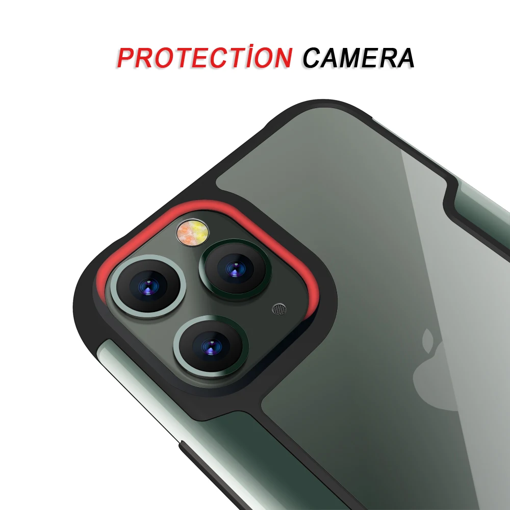 Чехол для iPhone 11 Pro Max, прозрачный металлический чехол с амортизацией углов, устойчивый к царапинам, чехол для беспроводной зарядки s