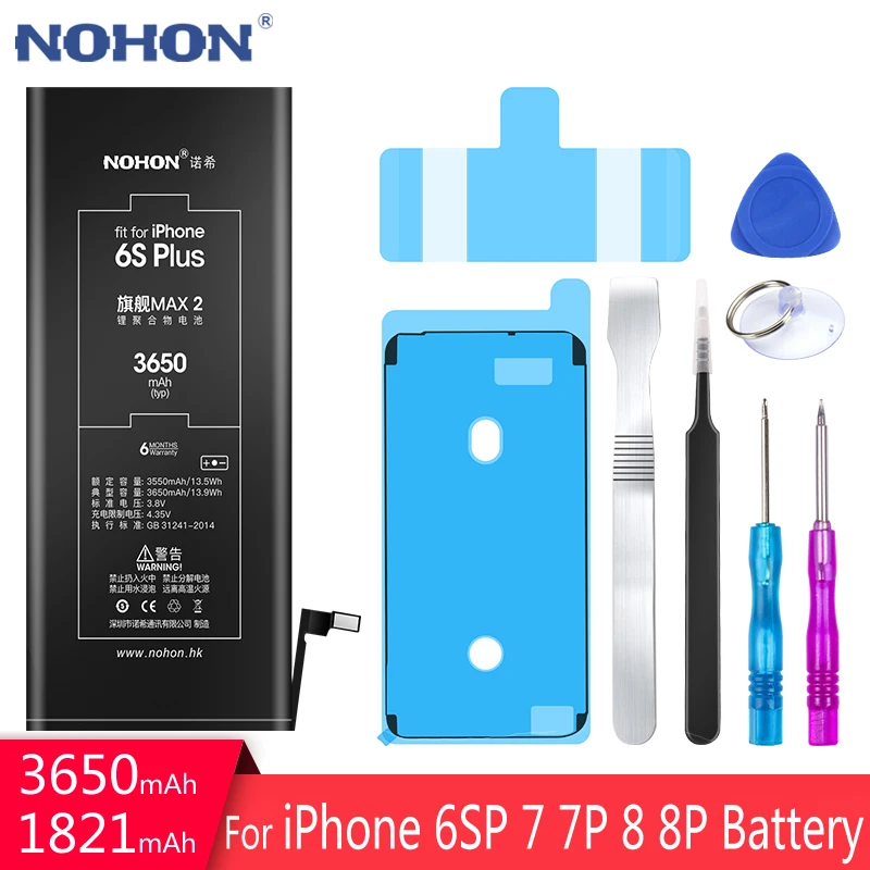 Новый аккумулятор NOHON для Apple iPhone 6S 7 8 Plus 6splus plus сменный литий полимерный высокой