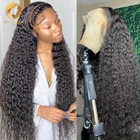 Волнистый парик с волнистыми волосами для женщин, бразильские волосы, 250 плотность, Hd, глубокий волнистый парик с кружевом спереди