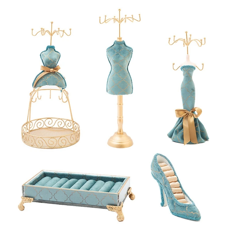 

Высокий Манекен-платье серьги Цепочки и ожерелья кольцо ювелирные изделия держатель Дисплей M0XF