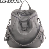 3 in 1 designe backpack shoulder bag women preppy bookbag mochilas rivet backpack large capacity school bags for teenage girls